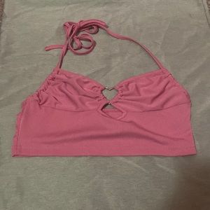 Pink heart crop top
